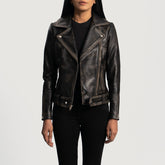 Silen Brown Leather Biker Jacket